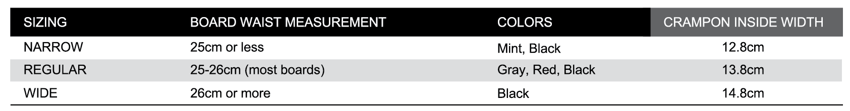 Ibex Size Chart