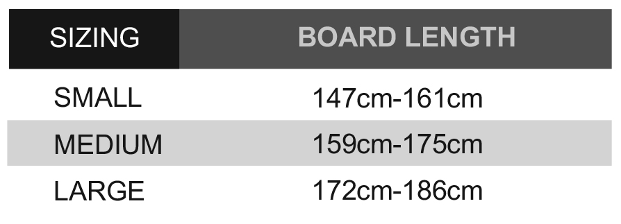 Splitboard Size Chart