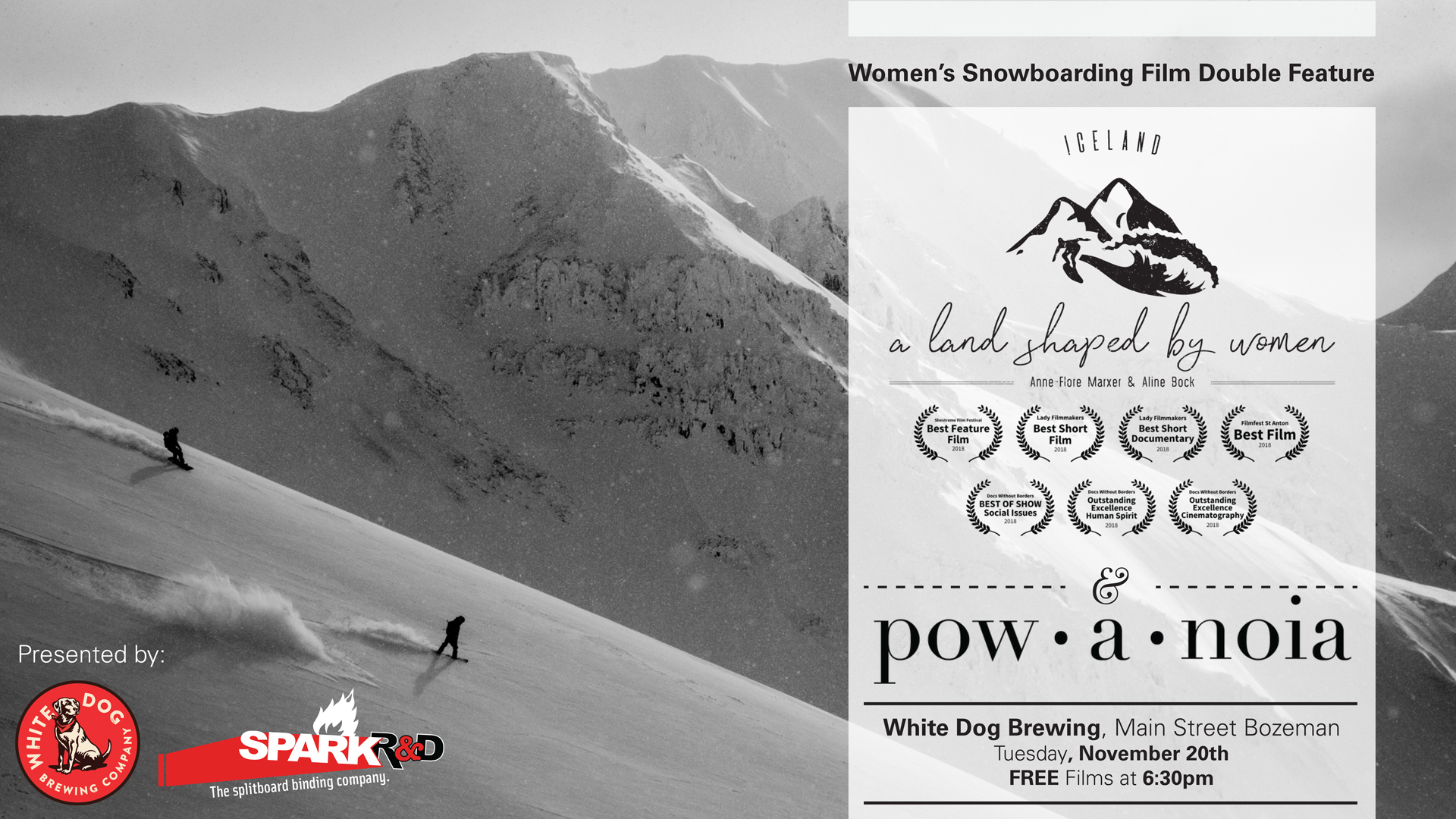 Ladies' Snowboard Film Double Feature Bozeman, MT Spark R&D