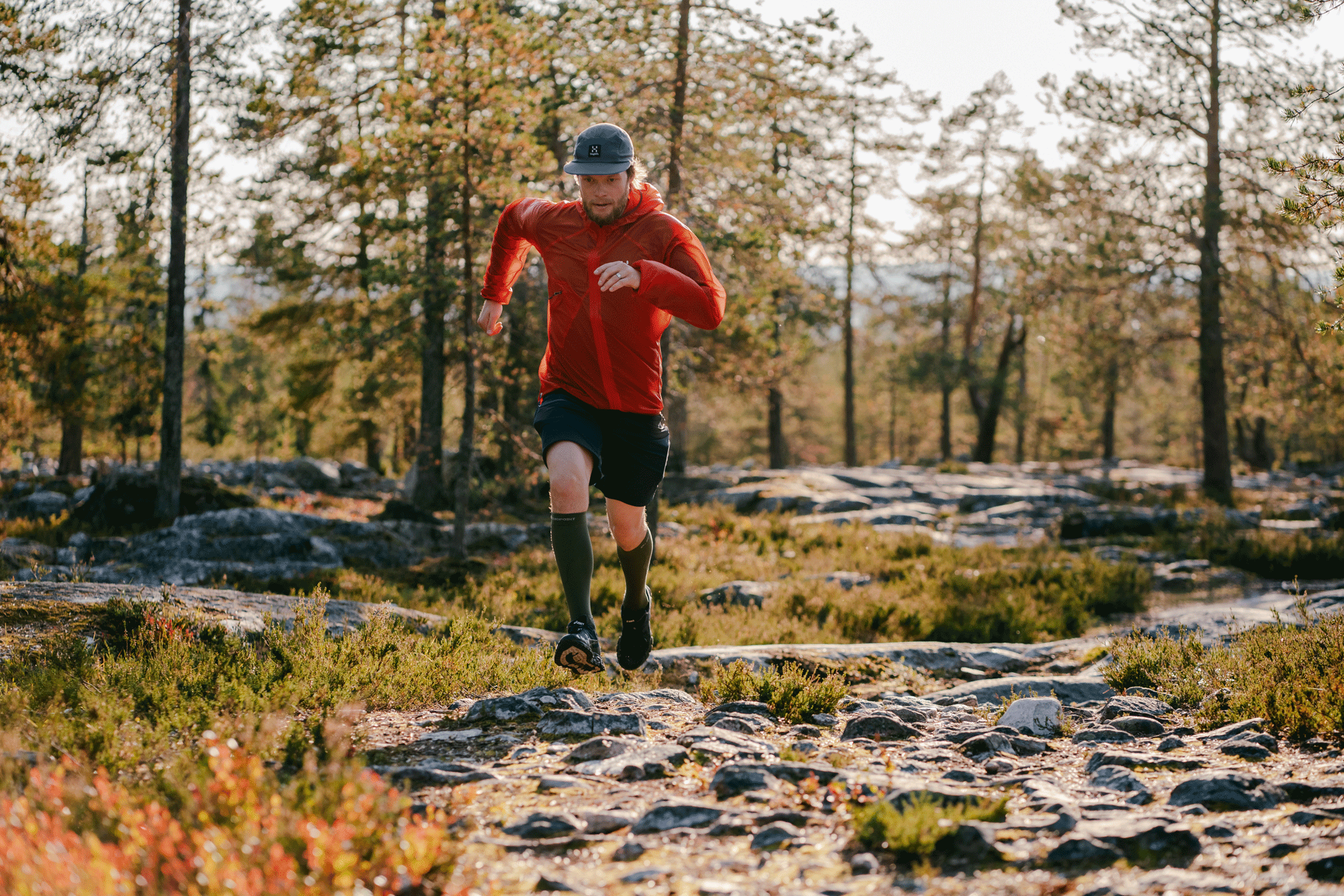 Antti Autti running splitboard training